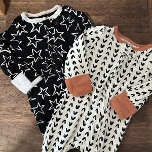 Star and Heart Patterned Cloud Island Baby Onesies